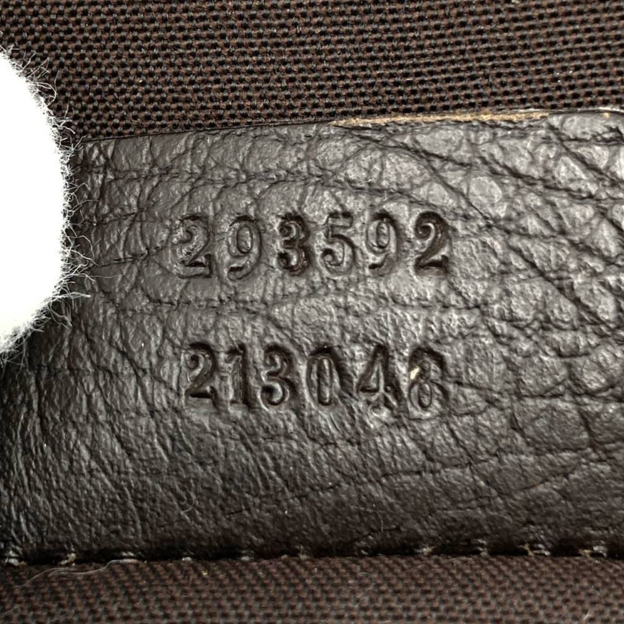 Gucci Tote Bag Handbag Sherry Line Dark Brown GG Nylon Women's 293592 GUCCI