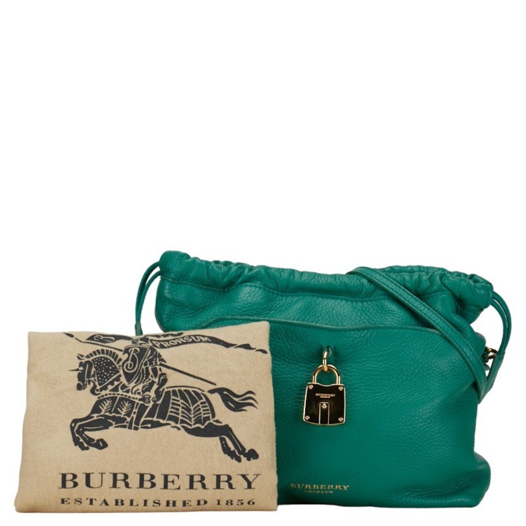 Burberry Shoulder Bag Green Leather Women's BURBERRY
