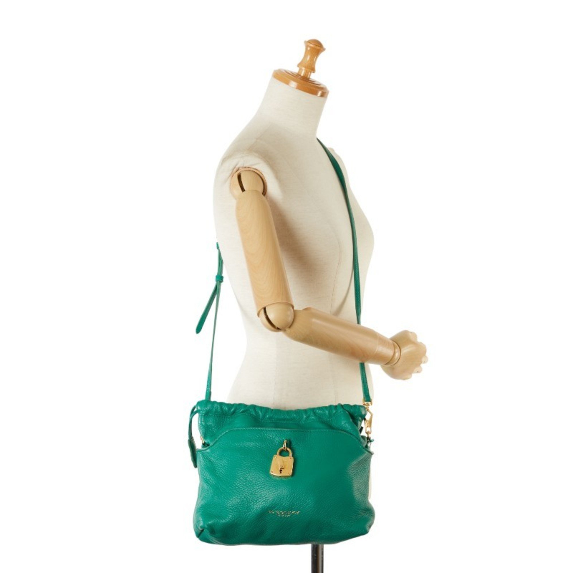 Burberry Shoulder Bag Green Leather Women's BURBERRY