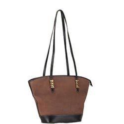 LOEWE VELAZQUEZ Tote Bag Handbag Brown Black Leather Women's