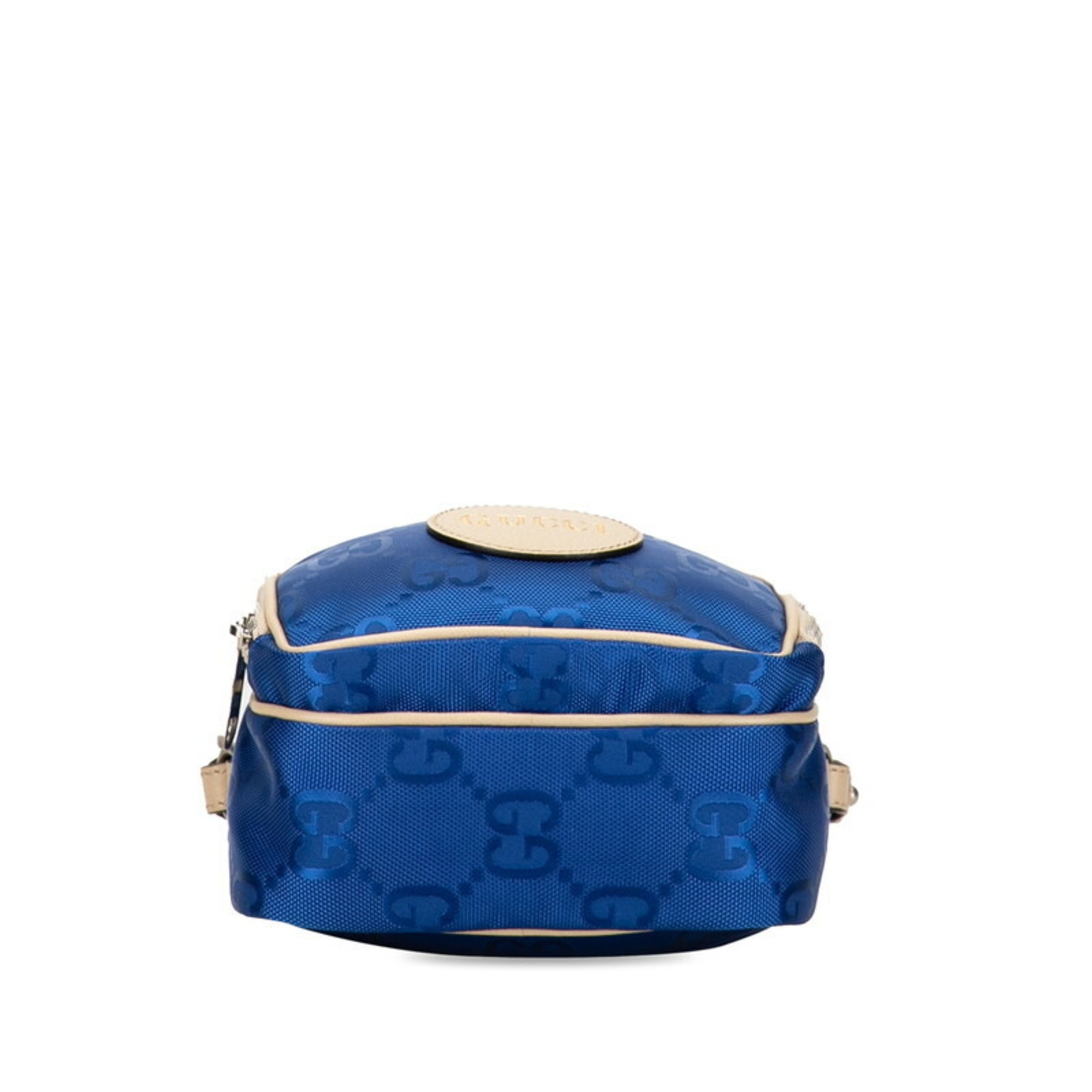 Gucci GG Nylon Off the Grid Handbag Shoulder Bag 625850 Blue Beige Leather Women's GUCCI