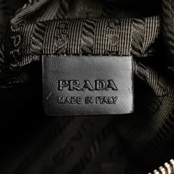Prada Jacquard Pouch Brown Canvas Leather Women's PRADA