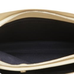 Balenciaga Navy Pochette Shoulder Bag 339937 Beige Canvas Leather Women's BALENCIAGA