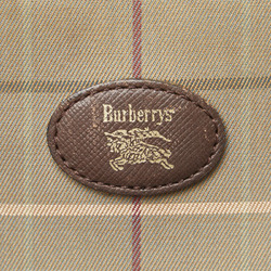 Burberry Check Shadow Horse Shoulder Bag Beige Brown Canvas Leather Women's BURBERRY