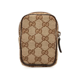 Gucci GG Canvas Cigarette Case Pouch 115249 Beige Brown Leather Women's GUCCI