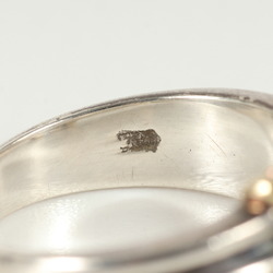 TIFFANY&Co. Tiffany Size: 10 Grooved Signature Combination Ring Silver 925 AU750 Gold Men's