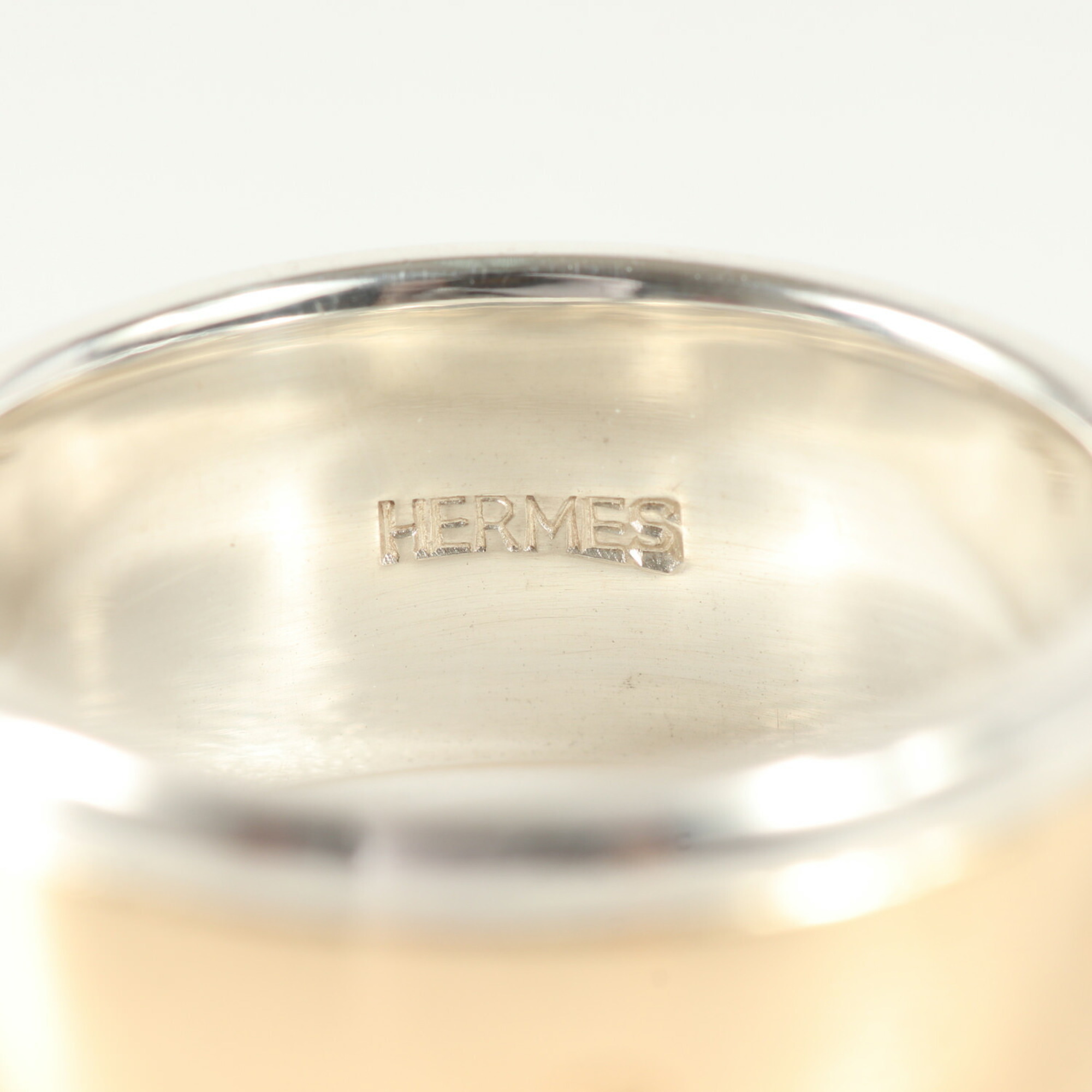 HERMES Size: 12 Combi H Ring Silver Ag925 Au750 High Luxury Men's