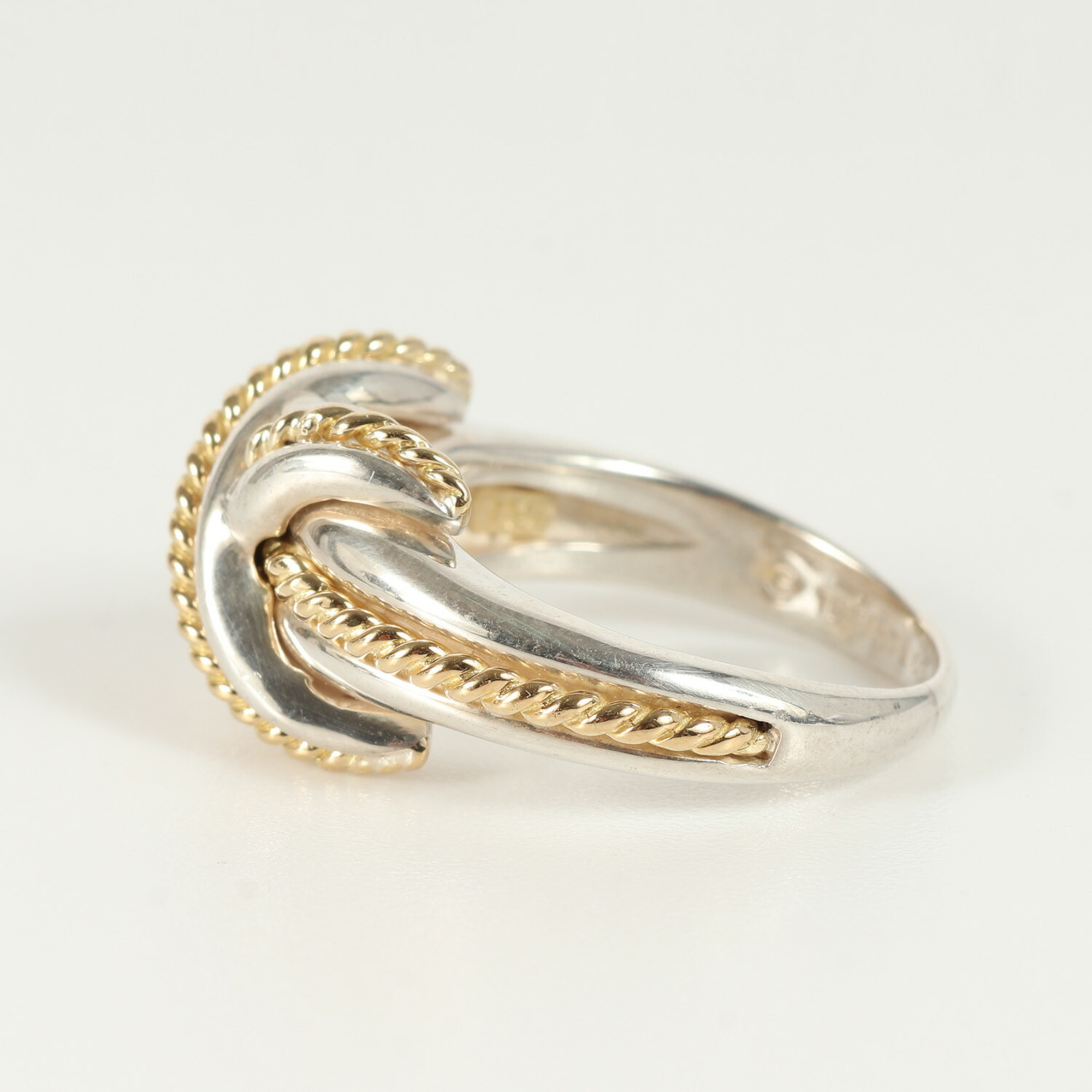 TIFFANY&Co. Tiffany Size: 9 Signature Combination Ring Silver 925 AU750 Men's