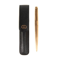 GUCCI Current Model Interlocking G Metal Pen 662762 I3FEX Gold Case Black Men's