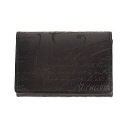 Berluti Current Model Imbuia Scritto Leather Card Holder / Business Case F1203P Charcoal Gray Men's