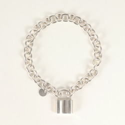 TIFFANY&Co. Tiffany 1837 Padlock Charm Chain Link Bracelet Old Silver 925 Men's