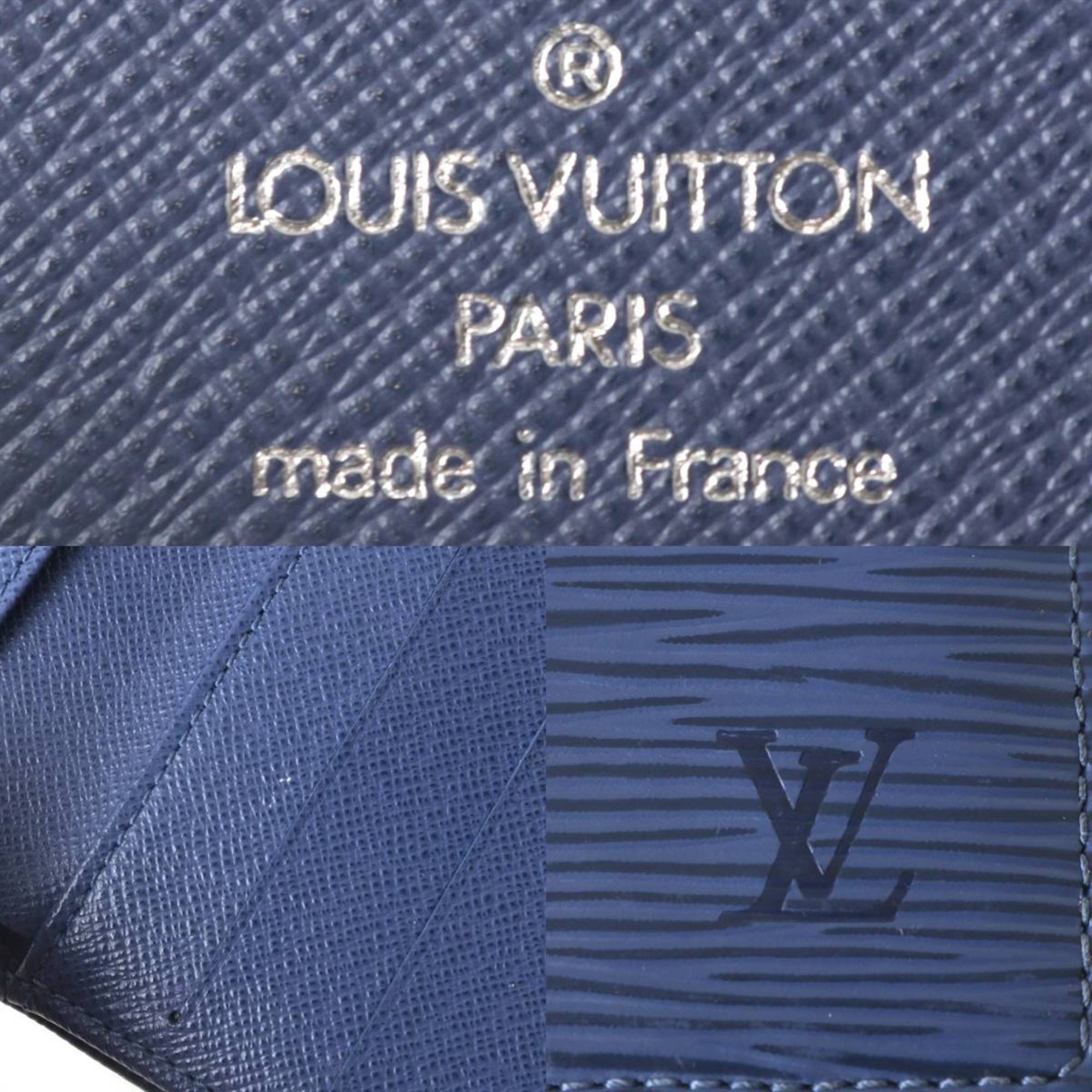 LOUIS VUITTON Louis Vuitton Porte Monnaie Carte Credit W Wallet Epi Blue Marianne M63485 SP0045