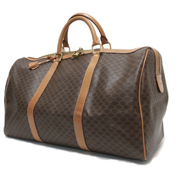 CELINE Boston bag, brown, macadam pattern, PVC, leather, travel deadstock, women's