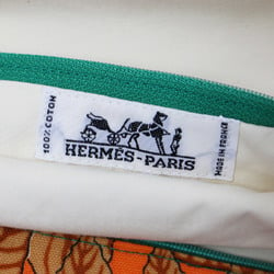HERMES Hermes Bag Clutch Orange Botanical Pattern Pouch Multi-Case Women's