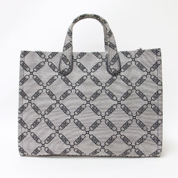 MICHAEL KORS 24 GIGI Empire Jacquard Tote Bag Shoulder Grey Women's