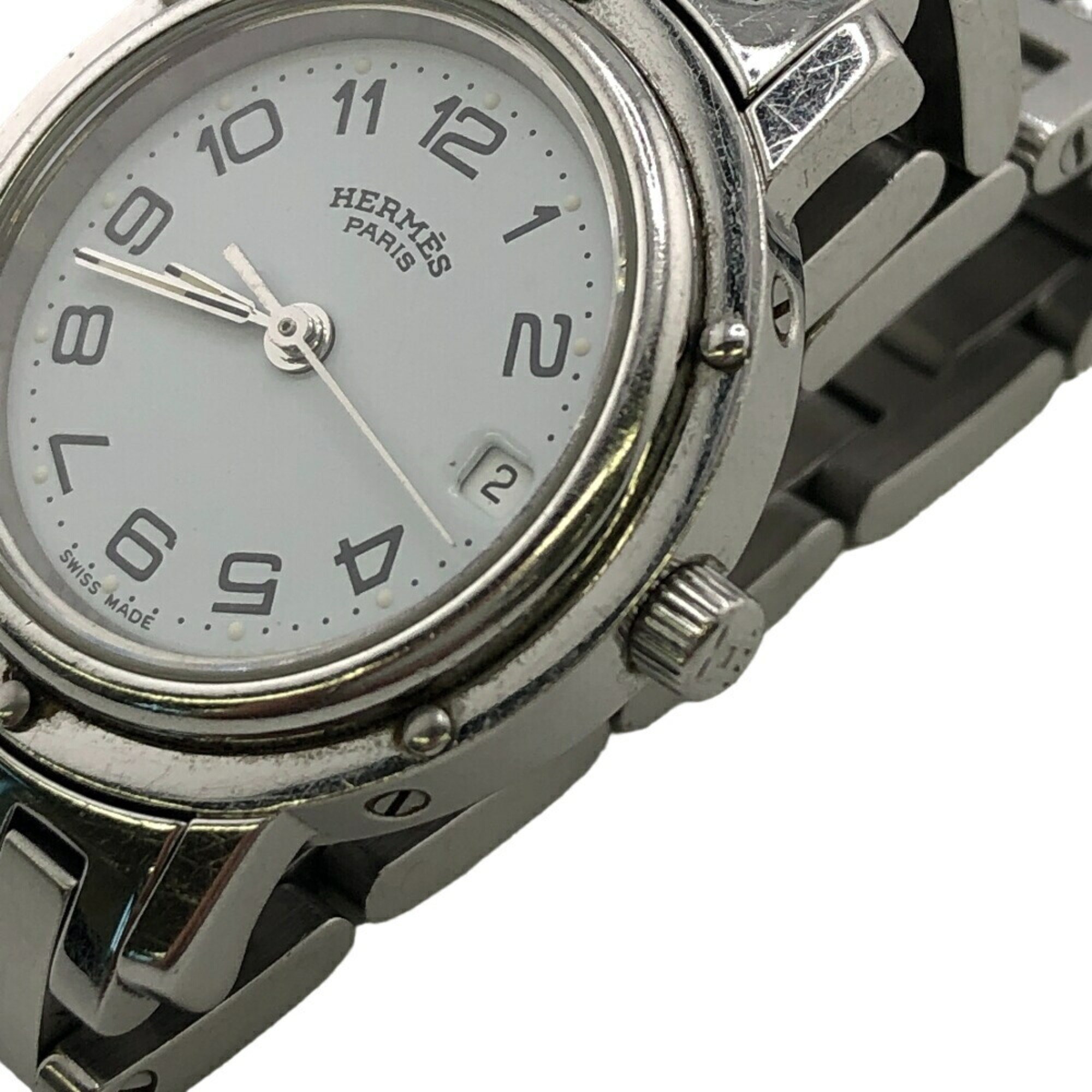 HERMES Clipper CL3.210 watch, silver, for women