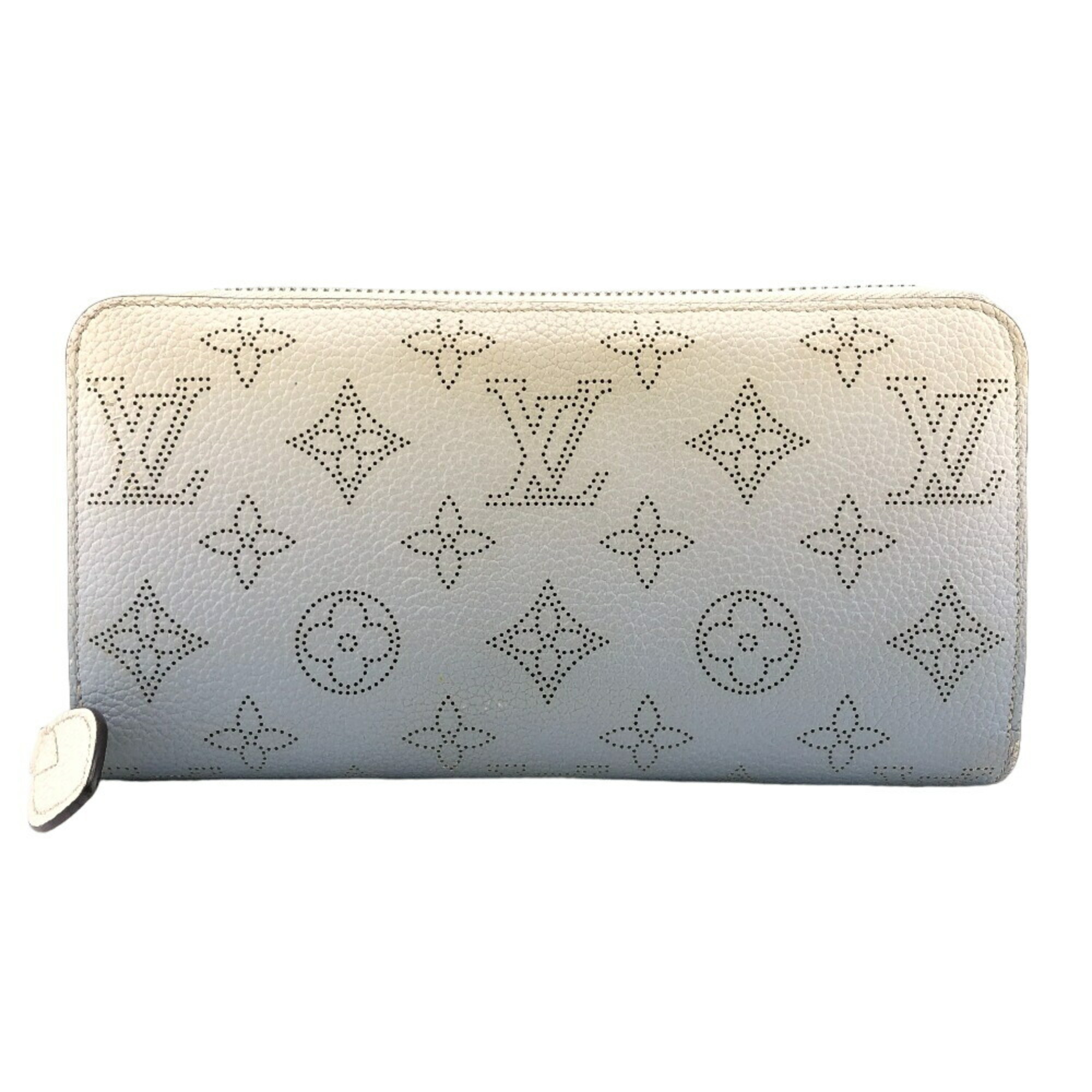 LOUIS VUITTON M80494 Round Zip Wallet Mahina Long Blue Women's