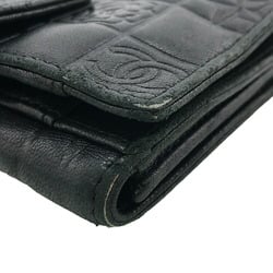 CHANEL Icon Line Coco Mark Bi-fold Wallet Black Women's