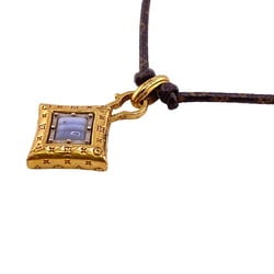 LOUIS VUITTON M64875 Collier Cord Into Me Monogram Necklace Gold Women's
