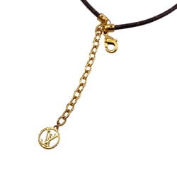 LOUIS VUITTON M64875 Collier Cord Into Me Monogram Necklace Gold Women's