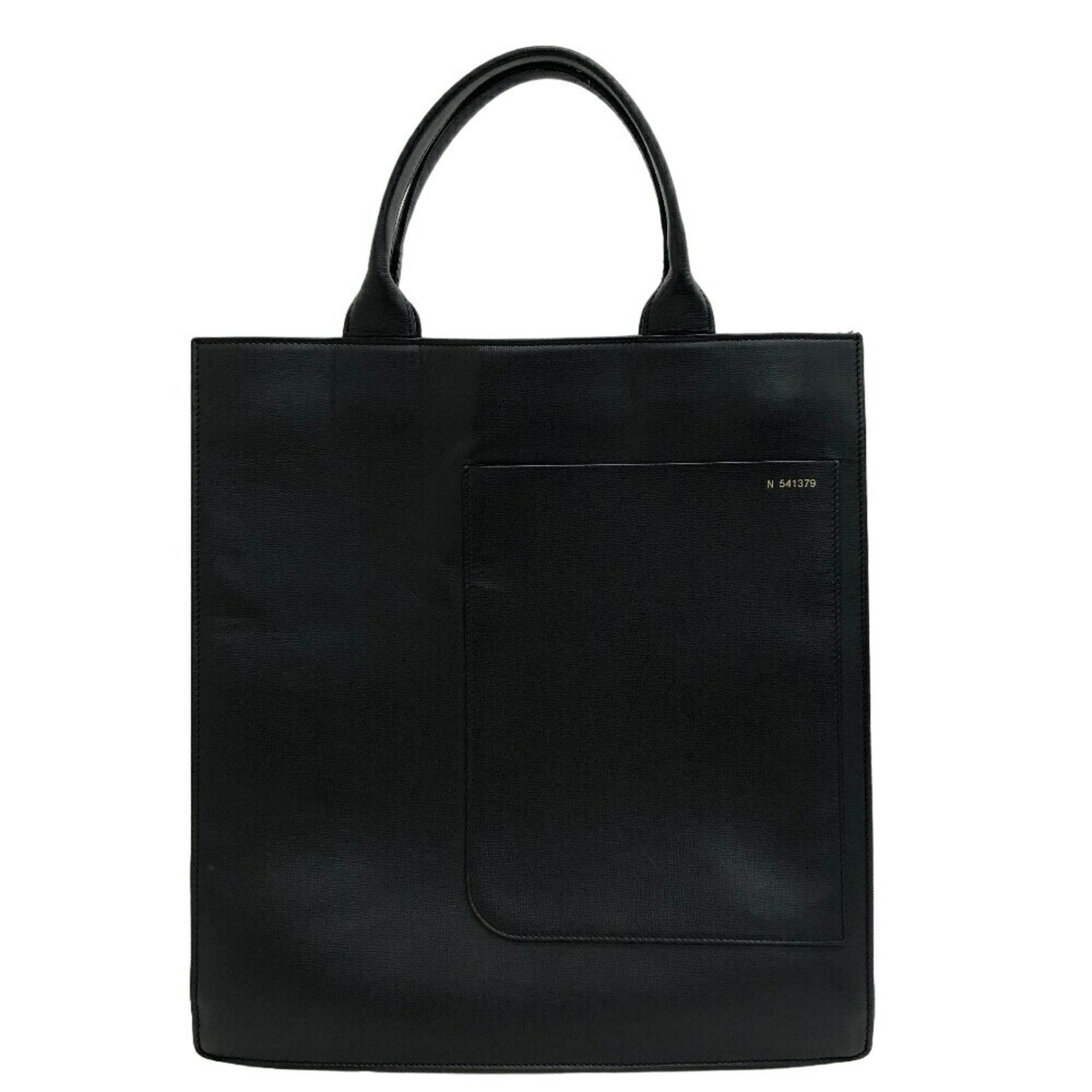 Valextra Boxy Shoulder Bag Tote Black Men's