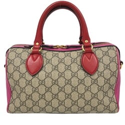 GUCCI 409529 Handbag GG Supreme Boston Bag Beige Women's