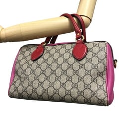 GUCCI 409529 Handbag GG Supreme Boston Bag Beige Women's