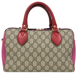 GUCCI 409529 Handbag GG Supreme Boston Bag Beige Women's