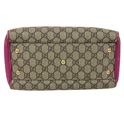 GUCCI 409529 Handbag GG Supreme Boston Bag Beige Women's