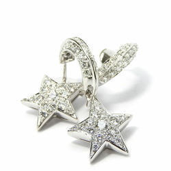 Chanel Earrings Comet Swing K18WG Diamond 9.2g White Gold Star OR750 Engraved Women's CHANEL
