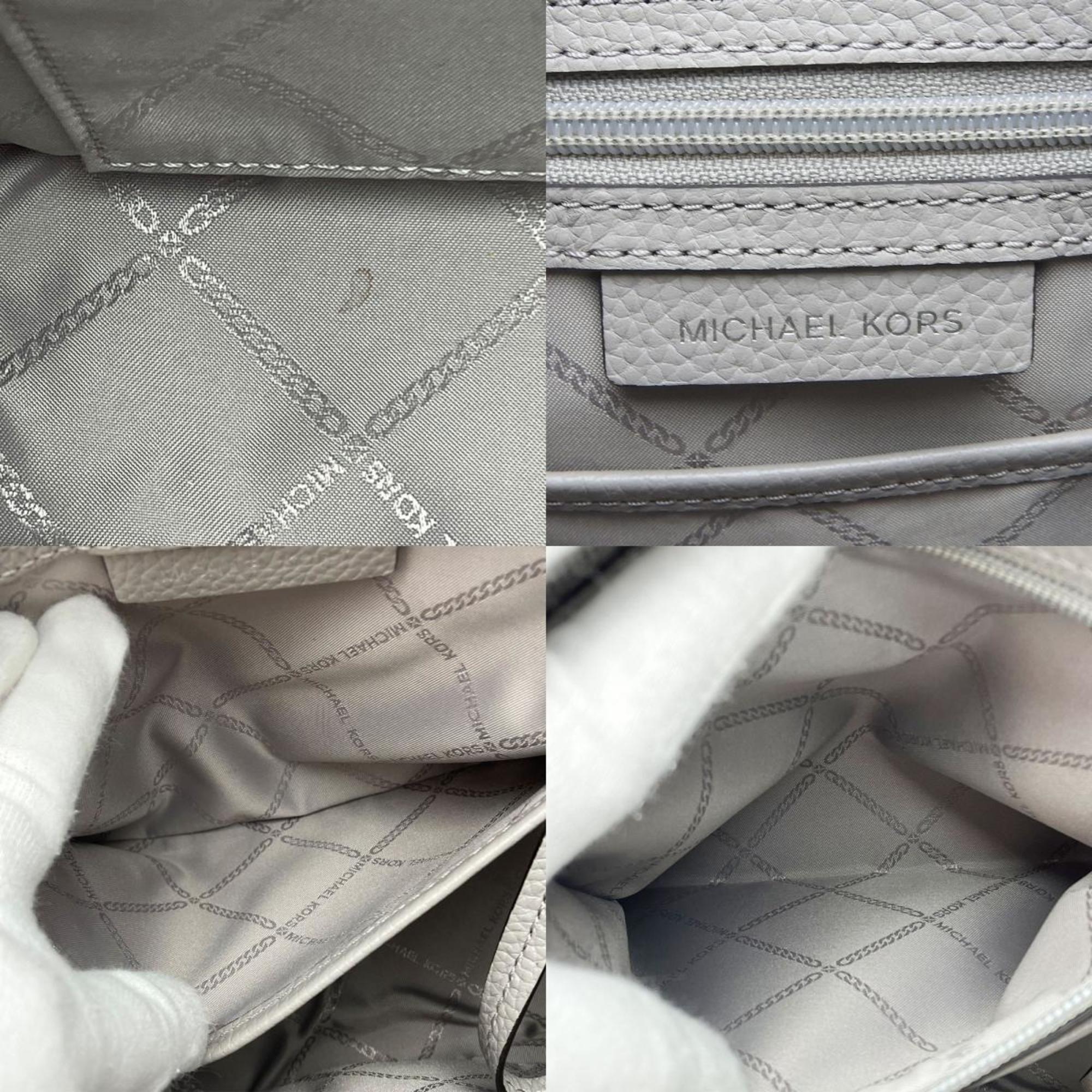 Michael Kors Tote Bag 30S9SBFT2L Leather Gray Beige Women's