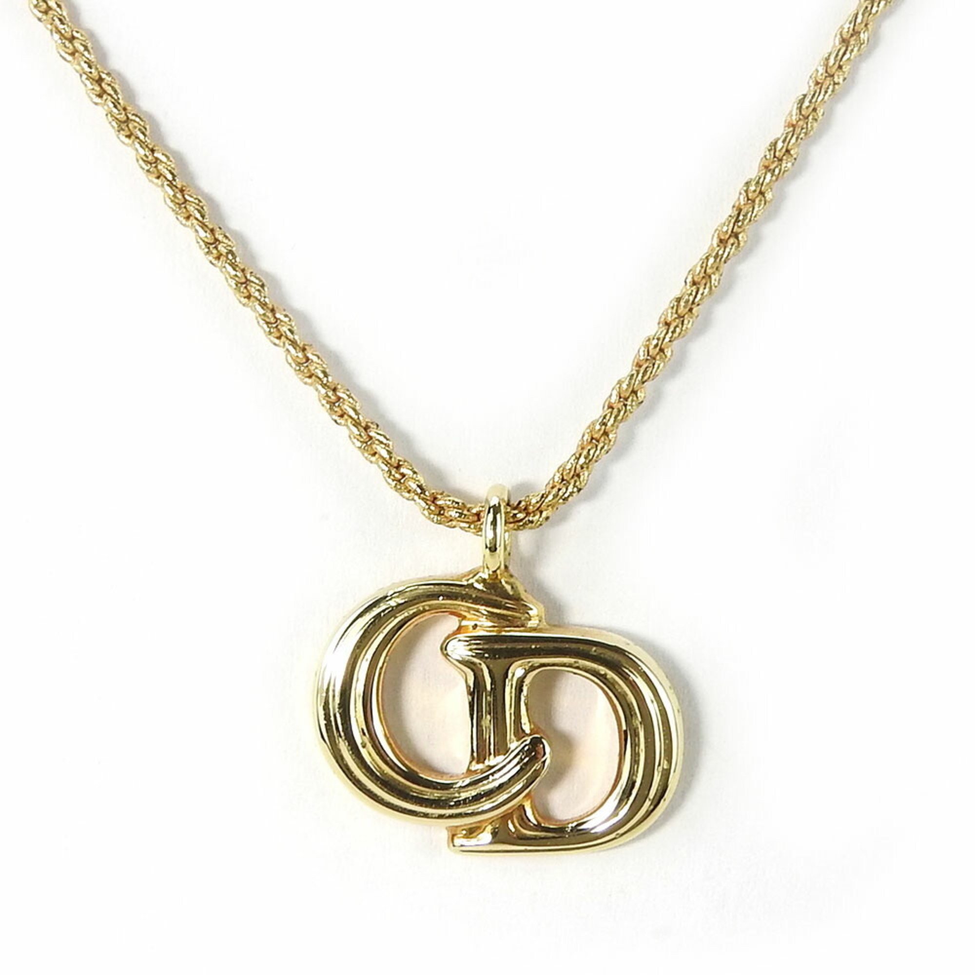 Christian Dior Necklace Metal Gold Plated CD Women's