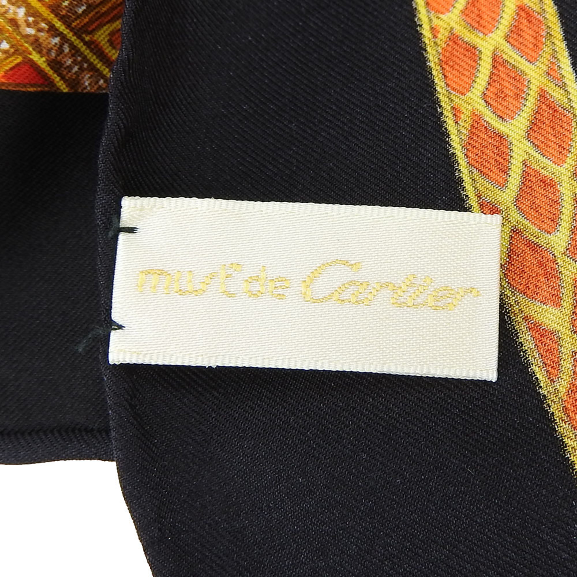 Cartier Scarf Must Line Silk Black Multi Women's CARTIER