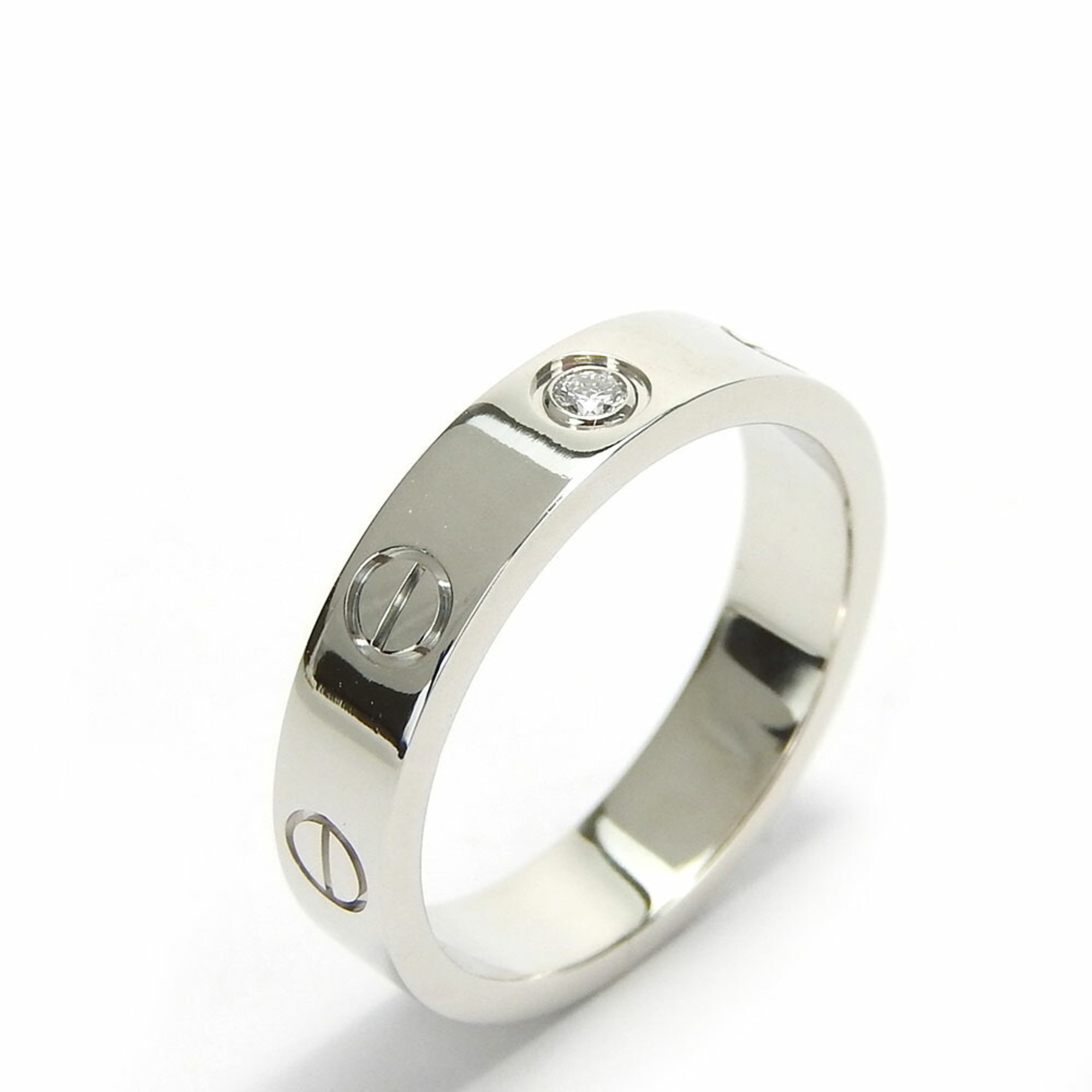 Cartier Ring Love 49 K18WG Diamond Approx. 4.6g White Gold 1PD Women's CARTIER