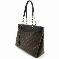 Louis Vuitton Tote Bag Pallas Shopper M51198 Monogram Leather Noir Brown Shoulder Chain Women's LOUIS VUITTON
