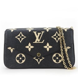 Louis Vuitton Shoulder Bag Pochette Felicie M82479 Monogram Empreinte Black Beige Wallet Chain with Initials Women's LOUIS VUITTON