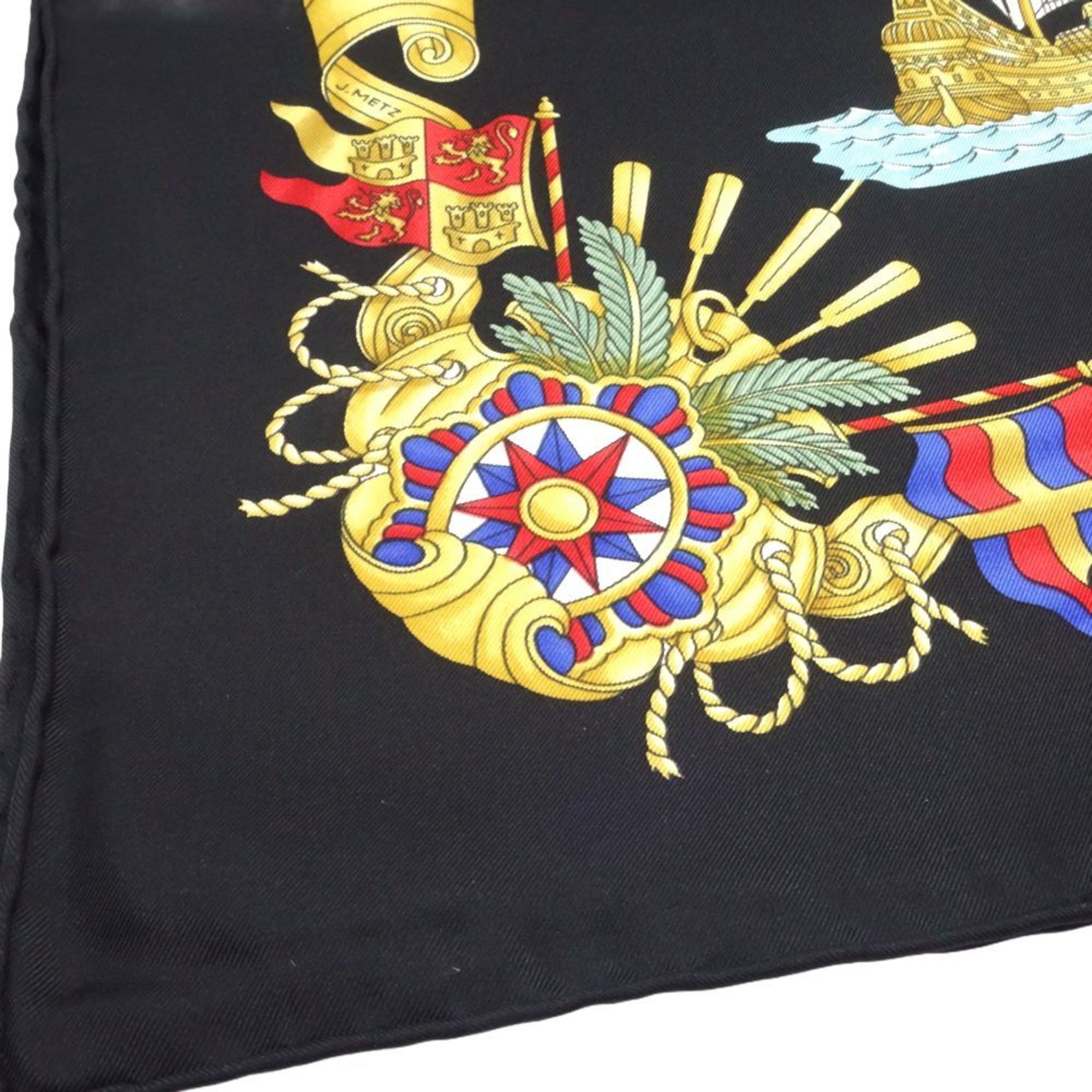 Hermes Silk Scarf Black,Multi-color,Yellow