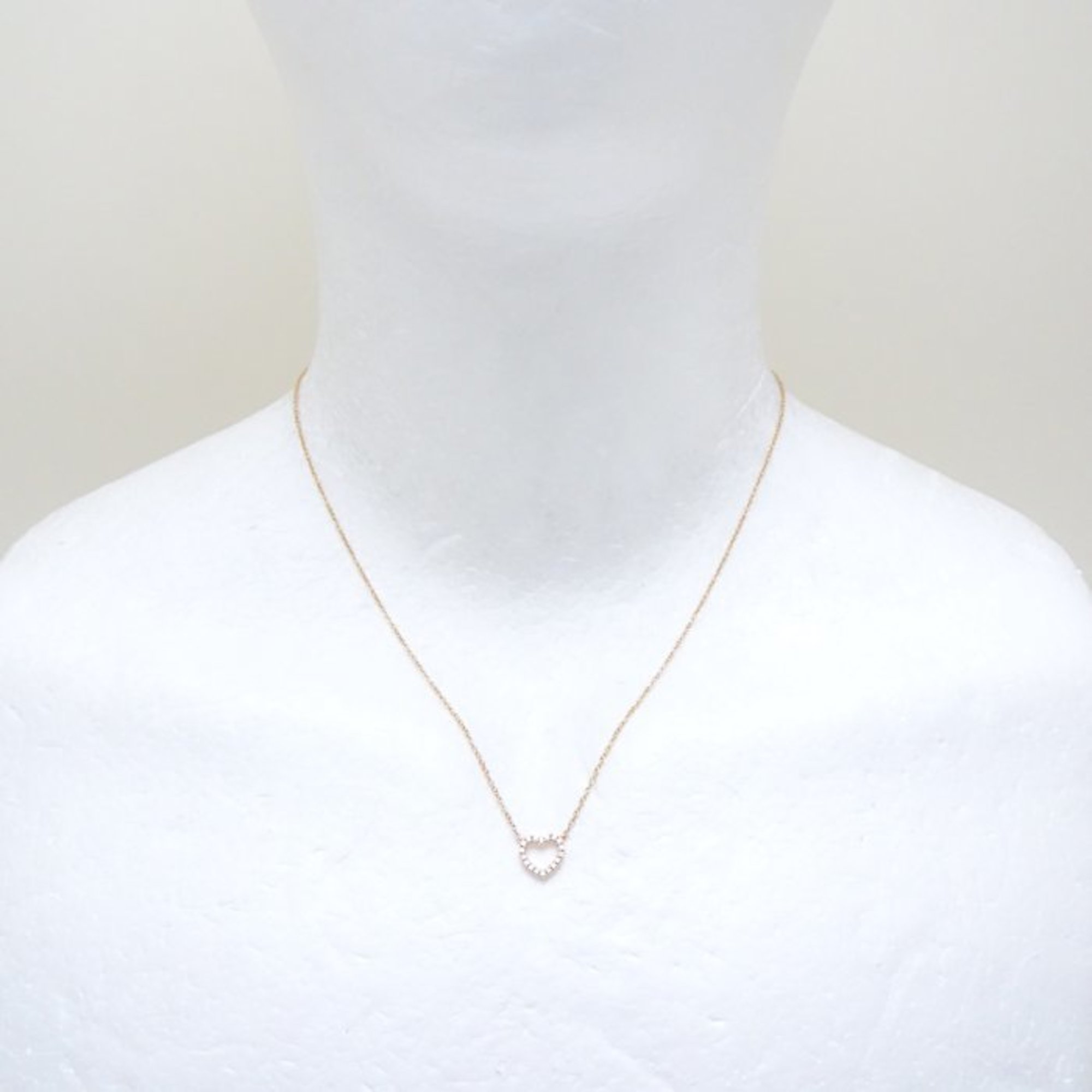 TIFFANY&Co. Tiffany Metro Heart Necklace Diamond 750PG Pink Gold K18RG Rose 292005