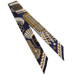 HERMES Scarf Twilly Ceremonial Epaulets EPAULETTES DE GALA Silk Multicolor Navy 180507