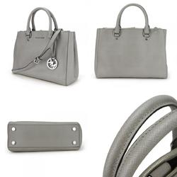 Michael Kors Tote Bag 30S4STVS6L Leather Grey Shoulder for Women