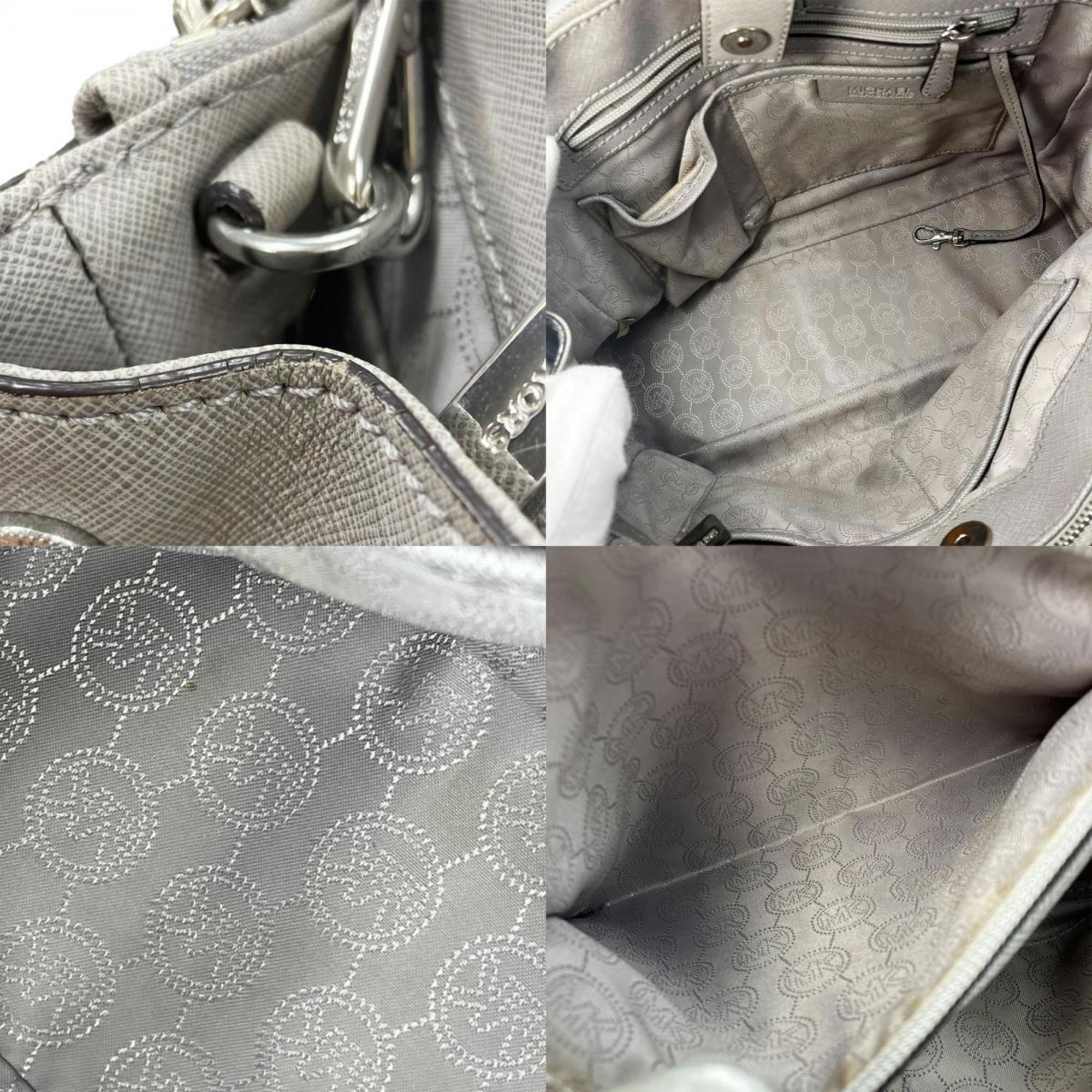 Michael Kors Tote Bag 30S4STVS6L Leather Grey Shoulder for Women