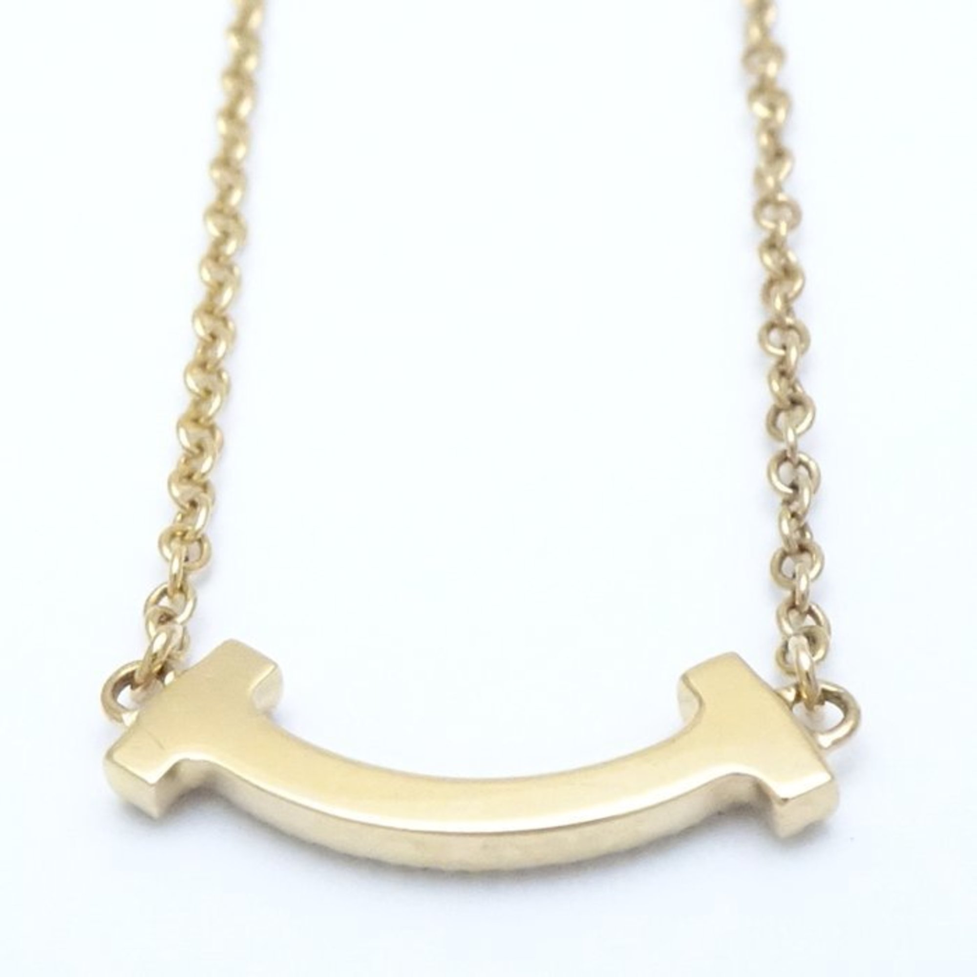 TIFFANY&Co. Tiffany T Smile Necklace Diamond K18YG Yellow Gold 292014