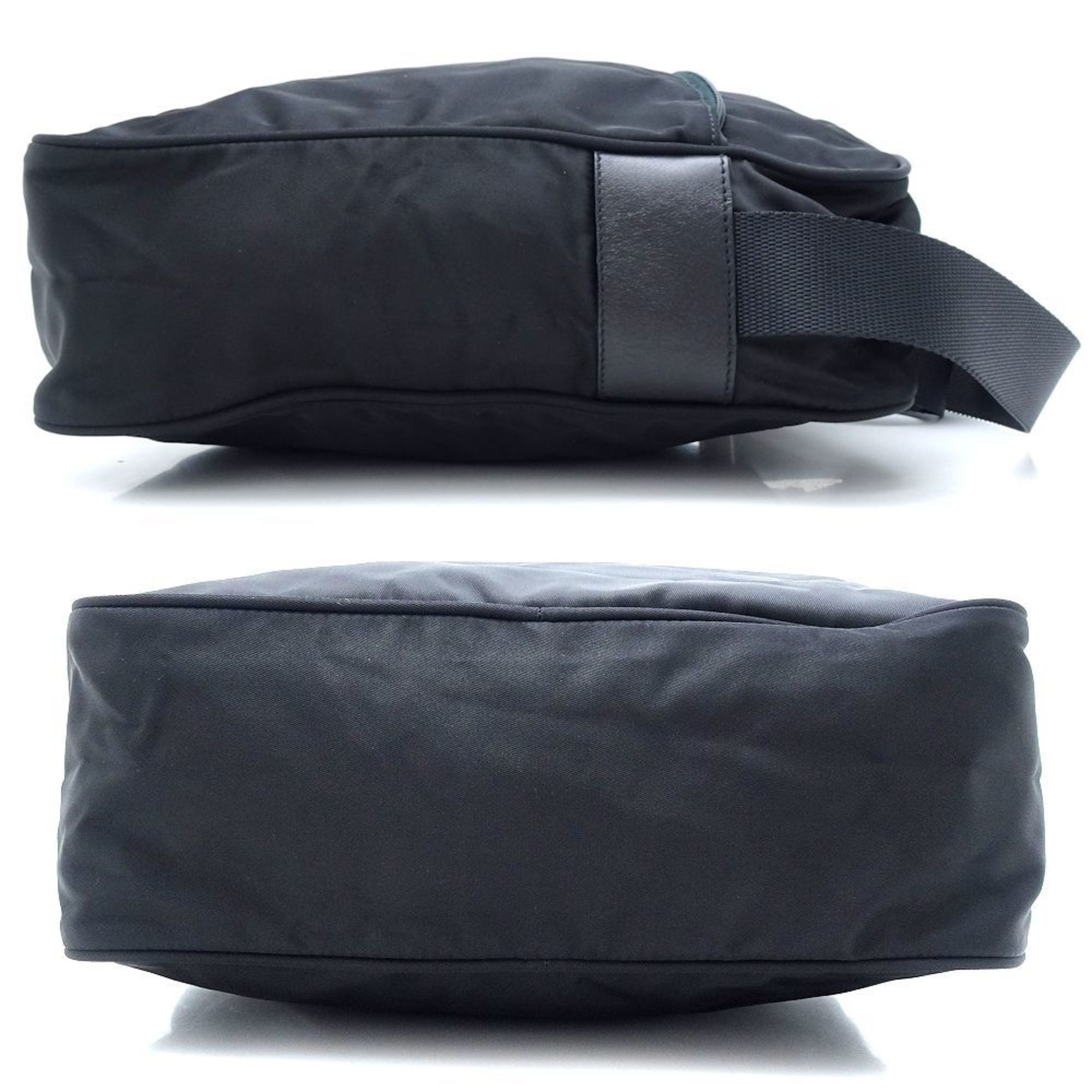 PRADA BT0168 Shoulder Bag Nylon x Leather NERO 351318