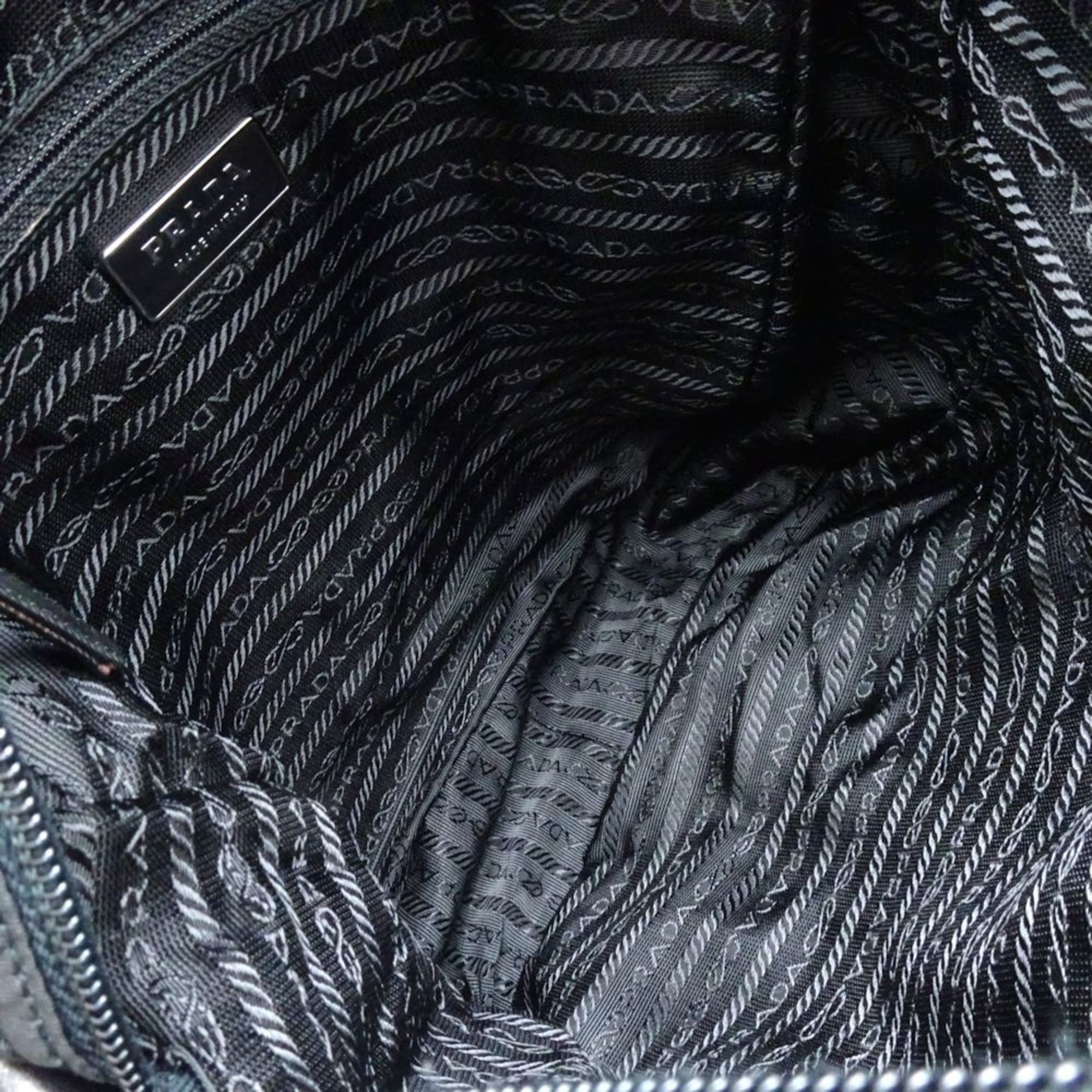 PRADA BT0168 Shoulder Bag Nylon x Leather NERO 351318