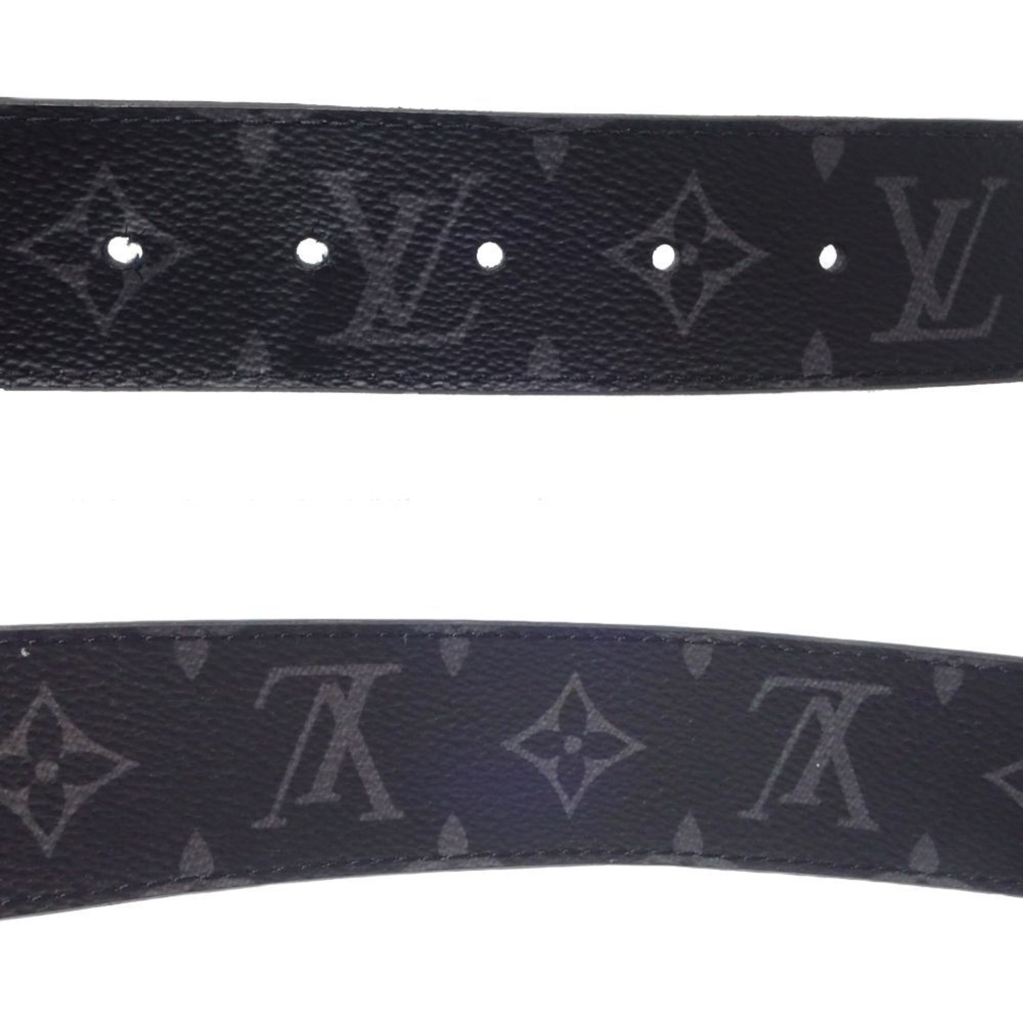 LOUIS VUITTON Louis Vuitton Belt M9043 Santur LV Initial Reversible 90 36 Black 180515