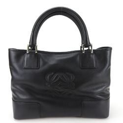 LOEWE Handbag Fusta Leather Black Anagram Ladies