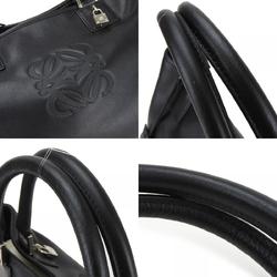 LOEWE Handbag Fusta Leather Black Anagram Ladies