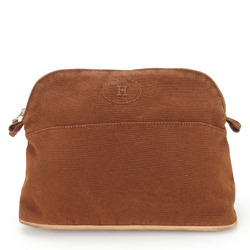 Hermes Pouch Bolide MM Canvas Leather Brown Bag-in-Bag Women's HERMES