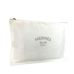 HERMES Yachting Pouch for Women, Canvas, White