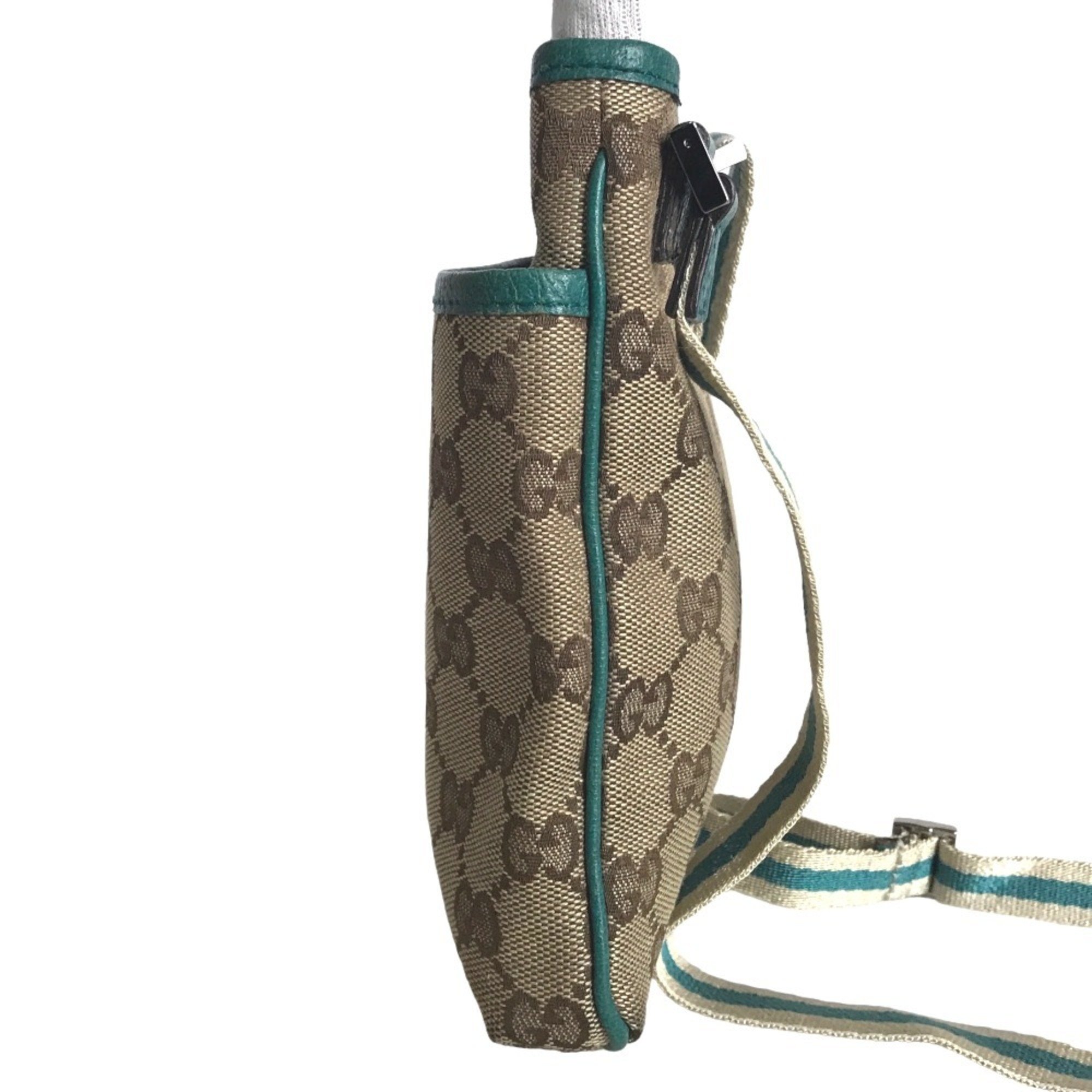 GUCCI Crossbody Shoulder Bag for Women GG Canvas Brown Green 141863 001998